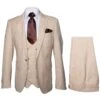 Rossi Man Max RM1391 – Slim Fit 3-Piece Men’s Suit In Solid Beige -Alberto Nardoni Shop MAX RM1391