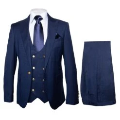 Modern 3-Piece Suit For Men – Rossi Man Max Tailored Slim Fit In Solid Navy | RM1393