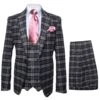 Rossi Man MAX RM1739 Slim Fit 3-Piece Suit – Stylish Black And Pink Tailored Suit For Men 3 Rossi Man MAX RM1739 Slim Fit 3-Piece Suit – Stylish Black And Pink Tailored Suit For Men -Alberto Nardoni Shop MAX RM1739