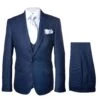 Rossi Man MAX RM1783 Slim Fit 3-Piece Suit – Modern Solid Blue Suit For Men