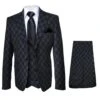 Rossi Man Max RM1837 – Men’s Slim Fit Tailored 3-Piece Suit In Black