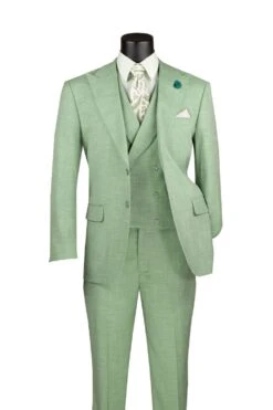 Light Green Modern Fit 3 Piece Suit With Vest And Adjustable Waist Band Pants -Alberto Nardoni Shop MV2K 2 LIGHT GREEN ff8a6ced e2c1 4c6d a1f0 b68d6f6c7a95