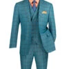 Lazio Collection - Modern Fit Windowpane Suit 3 Piece In Teal Blue -Alberto Nardoni Shop MV2W 4 TEAL BLUE 02 PS01 JPG WEB 89fbbb26 4368 4855 9c74 2a1b81cd35a7