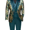 Emerald Gold Modern Fit 3 Piece Suit With Matching Bow Tie -Alberto Nardoni Shop MVJQ 1 EMERALD 1 8f75ab05 150f 42b2 9aca c40e7b065f28
