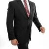 Arezzo Collection - 100% Wool Suit Modern Fit Italian Style 2 Piece In Black