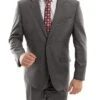 Arezzo Collection - 100% Wool Suit Modern Fit Italian Style 2 Piece In Dark Gray -Alberto Nardoni Shop MW246 02