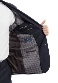 Arezzo Collection - 100% Wool Suit Modern Fit Italian Style 2 Piece In Navy -Alberto Nardoni Shop MW246 03 Open