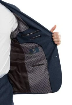 Arezzo Collection - 100% Wool Suit Modern Fit Italian Style 2 Piece In Indigo -Alberto Nardoni Shop MW246 04 Open