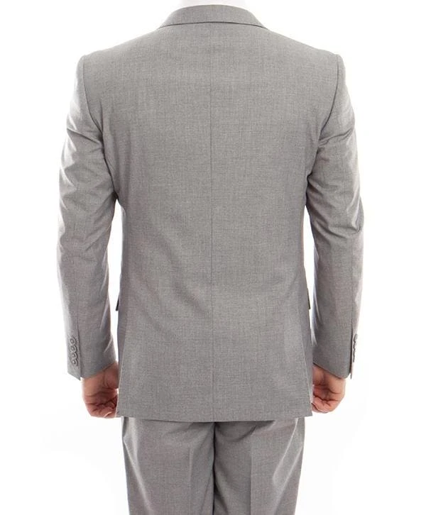 Arezzo Collection - 100% Wool Suit Modern Fit Italian Style 2 Piece In Gray 2 Arezzo Collection - 100% Wool Suit Modern Fit Italian Style 2 Piece In Gray - Image 2