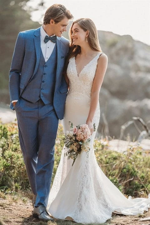 Western Suit - Trajes Para Hombres - Cowboy Formal Attire - Trajes De Novio - Cornflower 8 Western Suit - Trajes Para Hombres - Cowboy Formal Attire - Trajes De Novio - Cornflower - Image 8