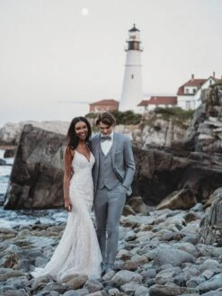 Western Suit - Trajes Para Hombres - Cowboy Formal Attire - Trajes De Novio - Light Gray -Alberto Nardoni Shop Men Light Gray 2 Button Suit