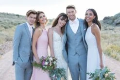 Western Suit - Trajes Para Hombres - Cowboy Formal Attire - Trajes De Novio - Light Gray -Alberto Nardoni Shop Men Light Gray 2 Button Suit Notch Label