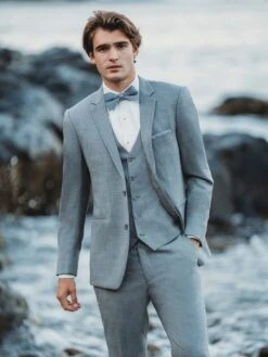 Western Suit - Trajes Para Hombres - Cowboy Formal Attire - Trajes De Novio - Light Gray -Alberto Nardoni Shop Men Light Gray Suit Notch Label 2 Button Suit