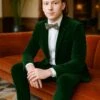 Men’s Emerald Green Velvet Suits – Slim Fit Tuxedo For Weddings, Prom, And Red Carpet Events -Alberto Nardoni Shop Men s Emerald Green Velvet Suit Slim Fit 01