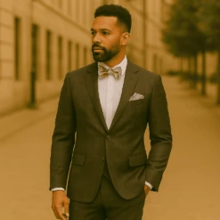 Men’s Slim Fit Charcoal Plaid Suit By Rossiman Rossi – 1-Button Jacket & Tapered Pants -Alberto Nardoni Shop Men s Slim Fit Charcoal Plaid Suit by Rossiman Rossi 1 Button Jacket Tapered Low Rise Pants 3