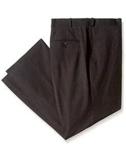 Mens Black Pinstripe Dress Pants - Stripe Slacks - Two Side Pockets With Zipper Fly