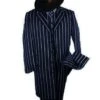 Gangster Suit - Mobster Suit - Mafia Suit For Mens Gangster Zoot Suit In Black & White Chalk Stripe