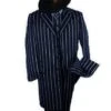 Gangster Suit - Mobster Suit - Mafia Suit For Mens Gangster StripedZoot Suit In Black & White Chalk Stripe
