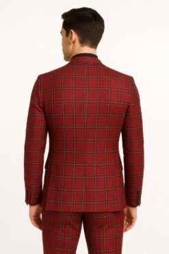 Alberto Nardoni Shop 10 Alberto Nardoni Shop -Alberto Nardoni Shop Mens Burgundy Plaid Three Piece Suits