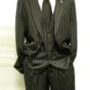 Gangster Suit - Mobster Suit - Mafia Suit For Mens 2 Button Gangster Pinstripe Suit In Black