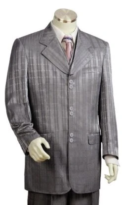 Mens Zoot Suit - Zuit Suit - Gray Suit - WeddingDual Side Vents Zoot Suit