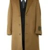 Mens Overcoat - Mens Long Wool Topcoats - Topcoat For Men-Long Winter Dress Knee Length Coat -Alberto Nardoni Shop Mens Khaki Color Overcoats 2847