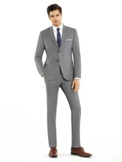 Western Suit - Trajes Para Hombres - Cowboy Formal Attire - Trajes De Novio - Matching Top Collar Light Grey Suit -Alberto Nardoni Shop Mens Light Grey Suits