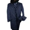 Mens GangsterLong Zoot Suit In Navy & White Chalk Stripe