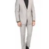Mens Slim Fit Sharkskin Shawl Prom Tuxedo In Light Grey -Alberto Nardoni Shop Mens Shawl Tuxedo Light Grey