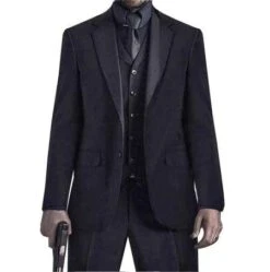 Keanu Reeves John Wick Men's Black 3 Piece Suit