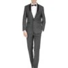 Grey Prom Suit - Gray Wedding Suit - Gray Tuxedo Grey Vested Peak Tuxedo -Alberto Nardoni Shop Mens Slim Fit Shawl Tuxedo Charc