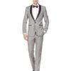 Grey Prom Suit - Gray Wedding Suit - Gray Tuxedo Mens Prom | Wedding Slim Fit Shawl Tuxedo Light Grey -Alberto Nardoni Shop Mens Slim Fit Shawl Tuxedo Light