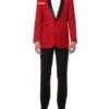 Mens Slim Fit Shawl Prom Tuxedo In Red