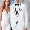 Western Suit - Trajes Para Hombres - Cowboy Formal Attire - Trajes De Novio - Shawl Lapel Suit White