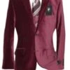 Velvet Blazer - Mens Velvet Jacket Velvet Burgundy ~ Maroon Suit ~ Wine Color Sport Coat Cheap Priced Unique Fashion Designer Men's Dress Sale