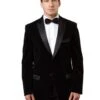 Mens Peak Lapel Velvet Tuxedo Jacket In Black -Alberto Nardoni Shop Mens Velvet Tuxed Blazer Black
