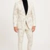 Mens White And Gold Embroidered Floral Suit – Prom Tuxedo Suit -Alberto Nardoni Shop Mens White and Gold Embroidered Floral Suit