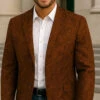Mens Notch Lapel Paisley Blazer Copper -Alberto Nardoni Shop Mens Notch Lapel Paisley Blazer Copper