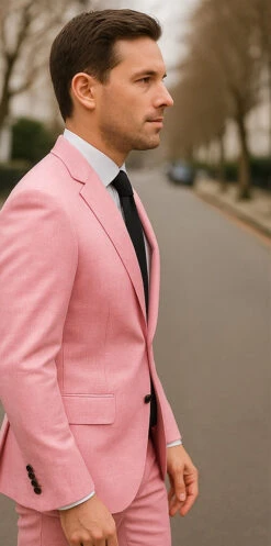 Mens Pink Linen Suit - Summer Suit -Alberto Nardoni Shop Mens Pink Linen Suit Summer Suit 2