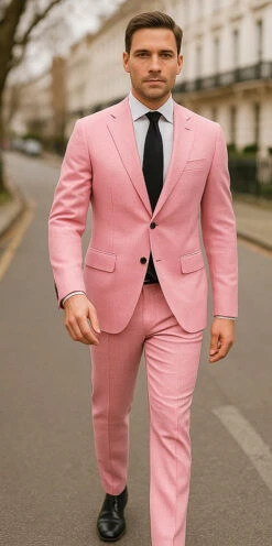 Mens Pink Linen Suit - Summer Suit -Alberto Nardoni Shop Mens Pink Linen Suit Summer Suit 3