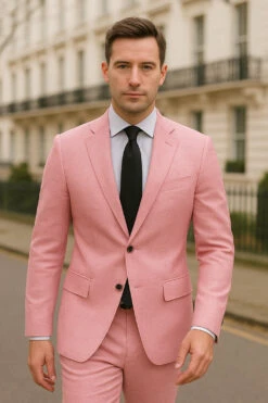 Mens Pink Linen Suit - Summer Suit