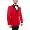 Mens Slim Fit Double Breasted Wool Tuxedo In Red -Alberto Nardoni Shop Modern Fit Double Breasted Red T