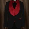 Modest Red & Black Tuxedo Suit -Alberto Nardoni Shop ModestRed BlackTuxedoSuit