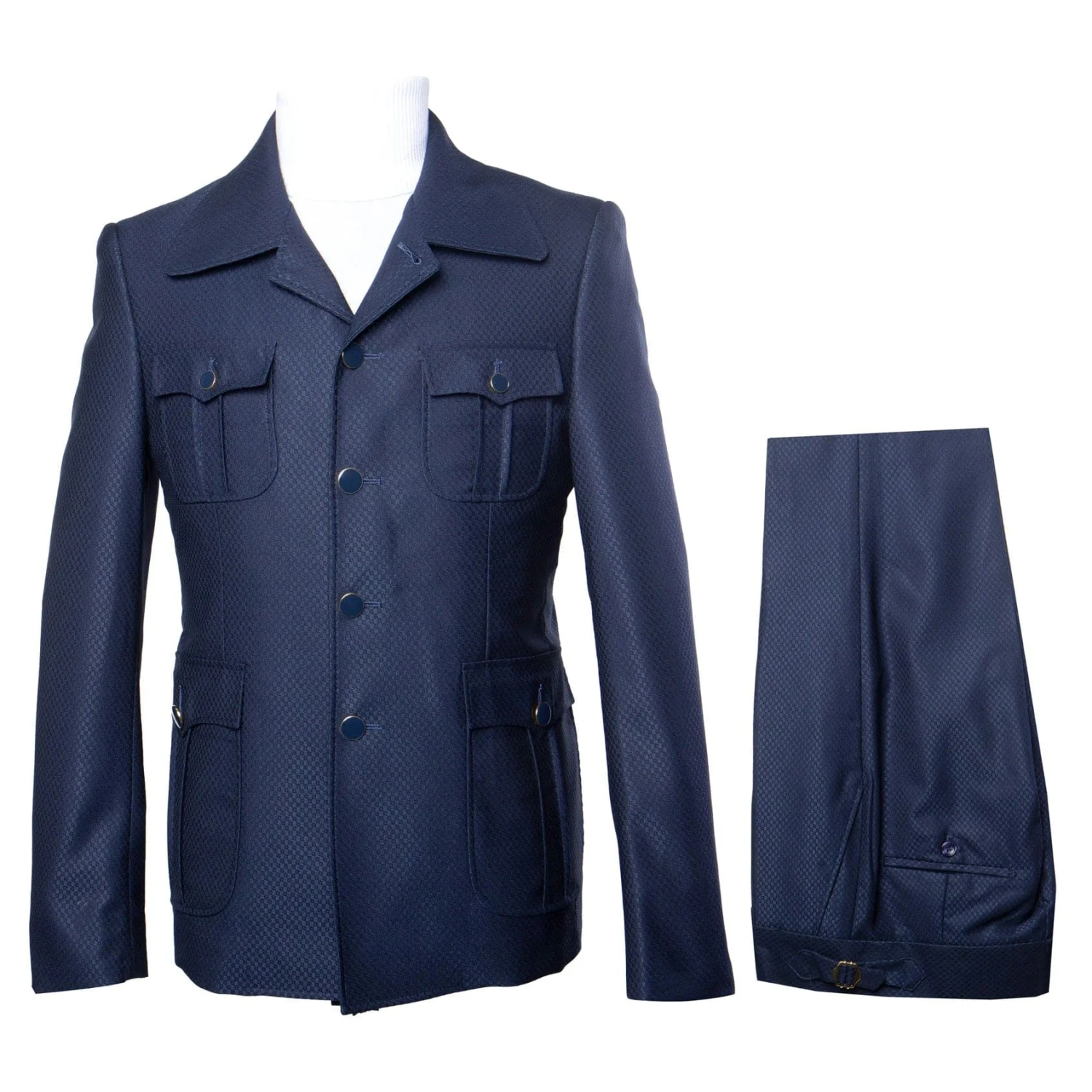Mens Classic Navy Safari Suit With Utility Jacket And Coordinated Trousers 4 Mens Classic Navy Safari Suit With Utility Jacket And Coordinated Trousers - Image 4