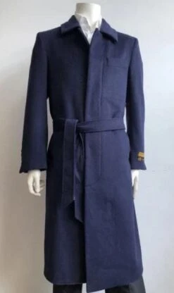 Belt Coat Mens Full Length Overcoat - Wholesale Coat - Wholesale Winter Coats -Alberto Nardoni Shop Navy Wholesale Coats