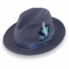 Tapa Crushable Straw Hat Fedora In Navy -Alberto Nardoni Shop Navy.1