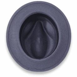 Tapa Crushable Straw Hat Fedora In Navy -Alberto Nardoni Shop Navy.3
