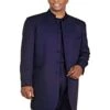 Mens Long Mandarin Collar Zoot Suit Navy Blue Tuxedo -Alberto Nardoni Shop Navy Blue Tux