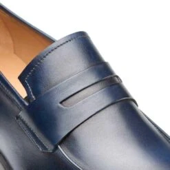 Mezlan Navy Burnished Calfskin Penny Loafer – Classic Elegance In Rich Italian Leather -Alberto Nardoni Shop Navy Burnished0 5fc11ee3 35d0 4d9f 943f 79de9a993078