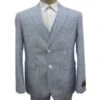Men's Notch Label Dark Navy Colour Summer Seersucker Fabric Vested 3 Piece Suit
